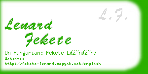lenard fekete business card